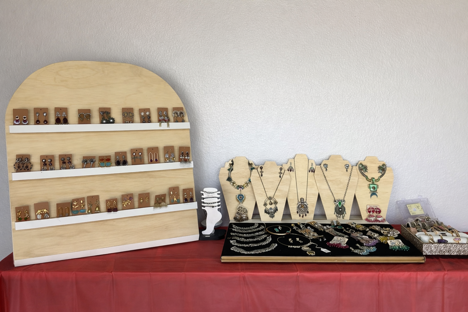 Handcrafted jewelry display stands